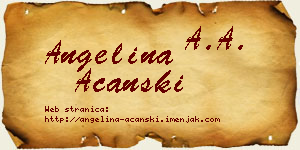 Angelina Ačanski vizit kartica
